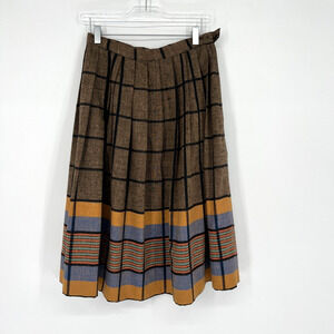 Vtg Ann Stevens Skirt Womens S Academia Plaid Retro 70s Preppy Pleated Heritage